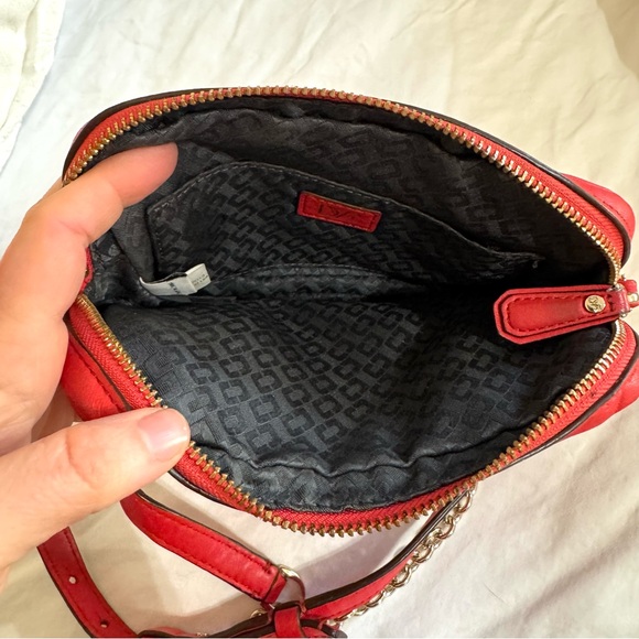 Diane Von Furstenburg DVF Red Leather Crossbody Bag Purse Gold Chain - Picture 12 of 12